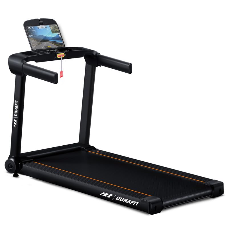 91-Durafit Ace Pro 4.5 HP Peak BLDC Motorized Treadmill | 20 Level Auto Incline | Home Cardio | 16 Km/Hr Max Speed | 120 Kg Max User Weight | Free Installation Assistance | Black