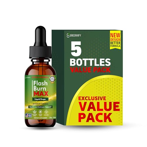Flash Burn MAX Liquid Drops Extra Strength Advanced Formula 60 Servings 2 fl oz (5)