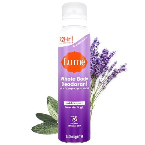 Image of Lume Invisible Spray Deodorant For Women - Whole Body Deodorant Spray - 72 Hr Odor Control - Ozone Friendly, Natural Propellant - Aluminum & Baking Soda Free, Skin Loving - 3.6 ounce (Lavender Sage)
