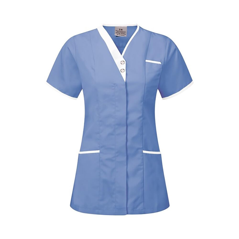 SkywearT25 Healthcare Woman Spa Salon Beautician Cross Neck Tunic Nail Massage Therapist Shirts Top