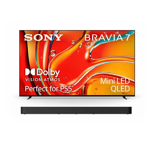 Image of Sony BRAVIA 7 75-Inch 4K Mini LED QLED Smart TV (K-75XR70) with BRAVIA Theater Bar 7 9-Speaker Soundbar (HT-A7100) Bundle