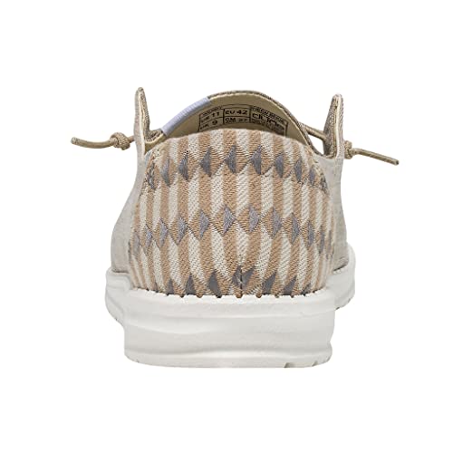 Image of HEYDUDE Women's Wendy Sheen Beige Size 8 | Women's Shoes | Women's Lace Up Loafers | Comfortable & Light-Weight