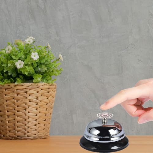 HREDZEO Call Bell, Restaurant Bar Hotel Schools Service Bell, Silver, Carbon Steel, Reception Occasion - Image 4