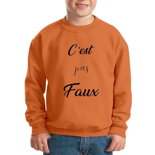 Sweatshirt enfant C'est Pas Faux pull confortable message humour ado - 2