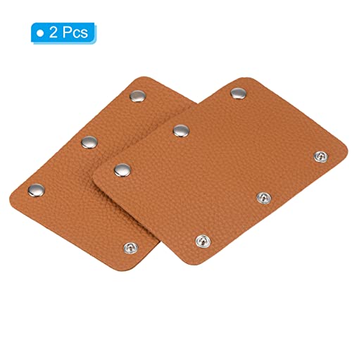 PATIKIL Luggage Handle Wrap, 2 Pack PU Handbag Grip Cover Protector Identifier with Clasp for Suitcase Grocery Shopping Bag Orange - Image 3