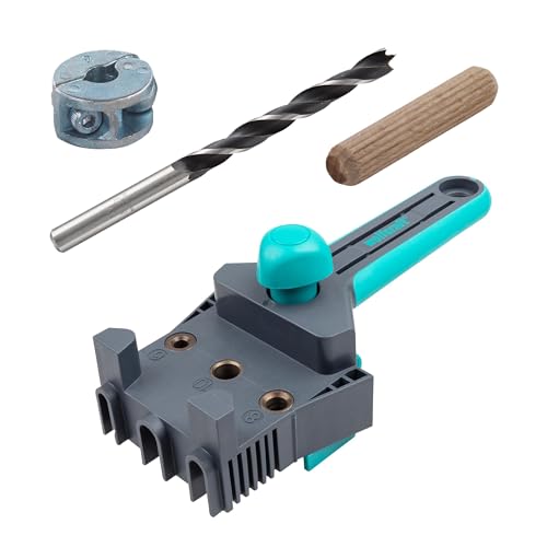 wolfcraft 8621000 - Kit projet « Réalisation d’assemblages chevillés » - Pour assemblages précis et solides avec tourillons de Ø 8 mm en angle, en T et...