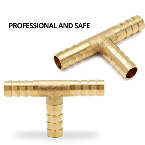 Auvotuis 2Pcs 3/8 Inch Brass Barbed Tee Fittings thumb #3