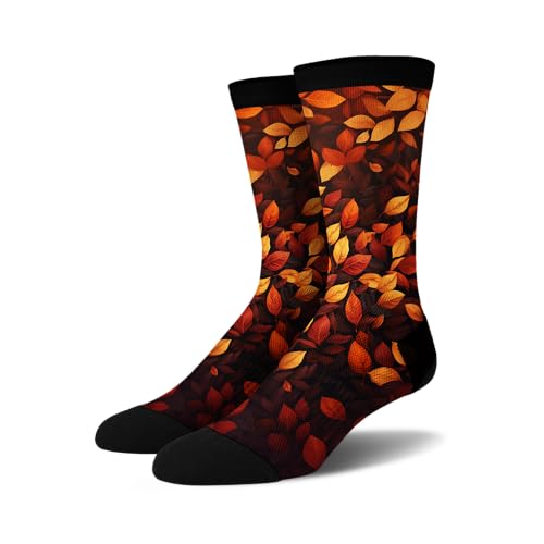 Sockologie Autumn Fall Themed Novelty Crew Socks - Fall, Pumpkin Spice, Thanksgiving and More. For Men and Women