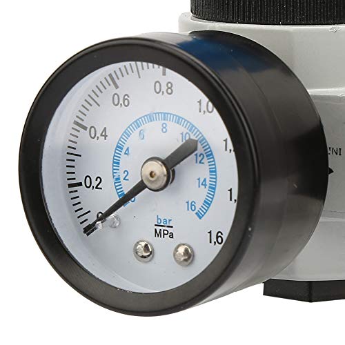 空気圧レギュレーター、G1/4インチ アルミニウム合金空気圧縮機制御バルブ、圧力ダイヤルゲージ付き空気圧減圧バルブ、自動化装置用 1.6mpa G1/4 スレッド