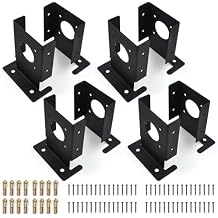 8 Pack 4x4 Post Bracket Heavy Duty Adjustable Wood Fence Anchor Base Brackets, for Deck Railing, Mailbox, Pergola BracketsBlack
