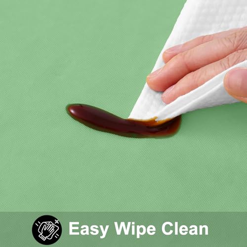 Image of Smiry Rectangle Table Cloth 52x70 Inch, Waterproof Wipeable Vinyl Tablecloths Protector, Oil Spill Proof Plastic Table Cover for Dining, Picnic, Camping, Outdoor, Sage Green