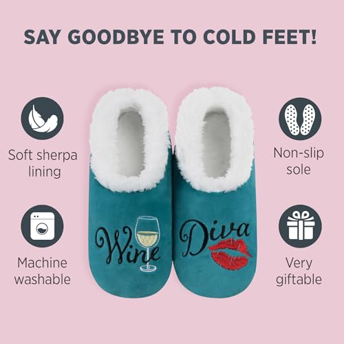 Snoozies Pairable Slipper Socks - Funny House Slippers for Women, Non-Slip Fuzzy Slipper Socks2