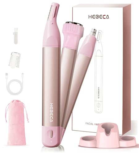 Tondeuse de nez Étanche, portable, rechargeable USB, 3 en 1 avec base de rangement, sac de voyage -...