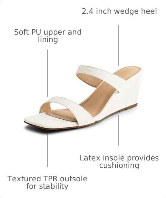 Image of DREAM PAIRS Womens Slides Slip On Wedge Sandals