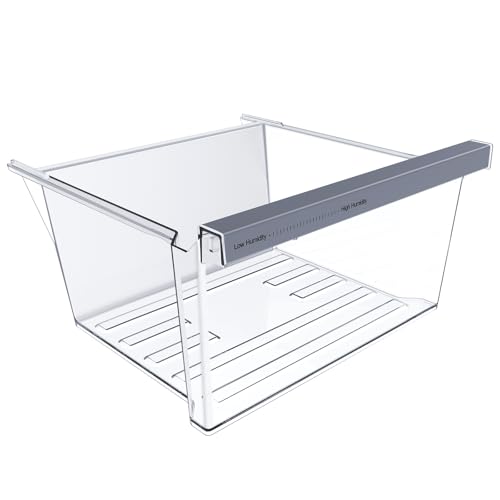 UPGRADED W11162443 Refrigerator Crisper Drawer Compatible with Whirlpool Crisper Drawer W11046494 Whirlpool Fridge Drawer Parts W10899435 WRS555SIHZ WRS325SDHZ WRS315SDHZ Maytag Refrigerator Drawer