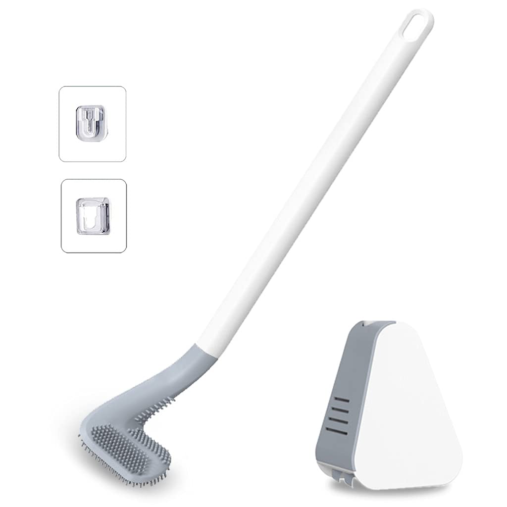 Kalttoy White Toilet Bowl Scrubber Brush Golf Toilet Brush Set Non-Scratch Tpr Bristles