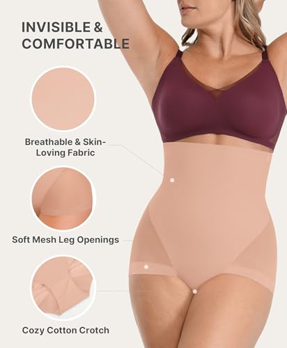 Image of SHAPELLX Women High Waist Tummy Control Slips Shapewear Panties Under Dress