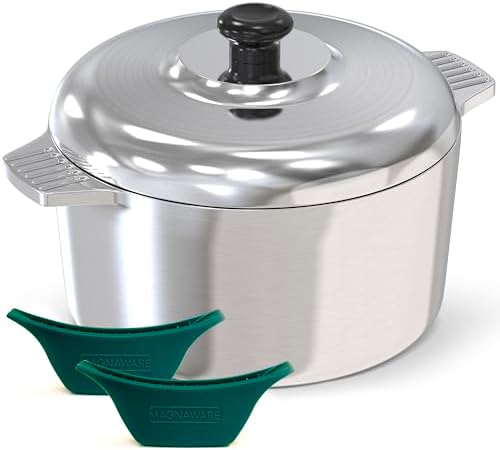 Cast Aluminum Dutch Oven with Lid - 5 Quart Lightweight Cookware ...