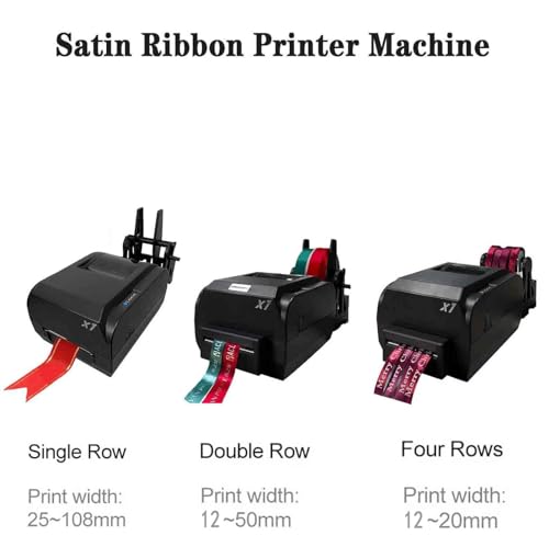 Satin Ribbon Printing Machine Digital Ribbon Printer, Label Printer Foil Stamping Printing Machine for Gift Wrapping, Supports 50+ Languages for Christmas Party,singlerow