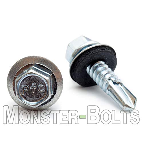 #14 x 1" Tornillo Autorroscante Hexagonal con Arandela EPDM miniatura 4