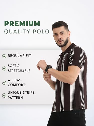 Image of fanideaz Branded Mens Half Sleeve Cotton Striped Polo T-Shirt for Mens || Polo Tshirt for Men || Branded Tshirt for Men