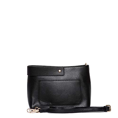 Bolsa fashion com alça retrátil e alça transversal