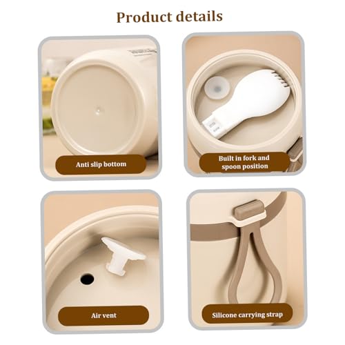Jarra de comida aislada de 500 ml antiderrames con cuchara plegable para sopa y guisados 8