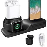 【CUERPO SÓLIDO Y ACABADO SUAVE】La estación de carga está hecha de silicona premium con acabado suave, lo que evita que tus dispositivos Apple se rayen