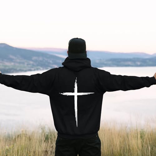 Christian Hoodies for Men Cross Graphic Drawstring Long Sleeve Pullovers Comfortable Casual Hoodies with Pockets2