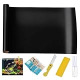 Black Aquarium Background Film, 39 x 19.7in, Static Cling Fish Tank