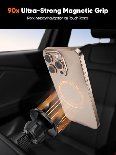 Image of CableCreation Magnetic Car Phone Holder Stand, AC Vent Mount with Strong Magnetic Grip, 360 Degree Rotation, Single Hand Use, Shockproof Build, Mobile Stand for Car