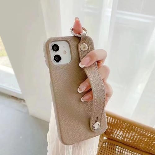 Coque iPhone 11 Pro en cuir violet avec dragonne et support bague - 2