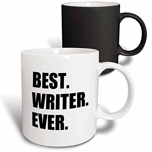 3dRose Best Writer Ever fun job pride gift 11oz Magic Transforming Mug