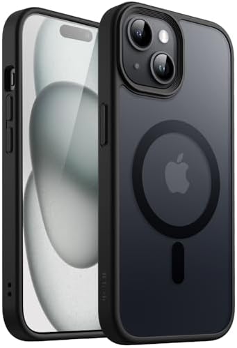 JETech Magnetic Matte Case for iPhone 15 Plus, Black