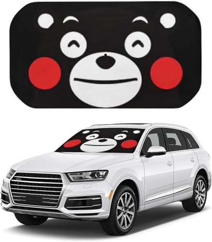 くまモン 車用 サンシェード 折り畳み式 遮光 強力断熱 車内用品 紫外線反射 取付け簡単 四季兼用 133x73cm
