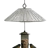Schallwand für Vogelhäuschen – durchsichtige 29 x 12 cm große Kuppel, wasserdichter PE-Schutz, Edelstahlhaken, 300 g leichte Konstruktion | Garten, Hof, Terrasse, Balkon, Stangenmontage, Eichhörnchens