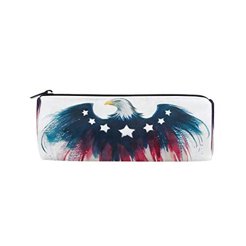 Preisvergleich Produktbild Amerikanische Flagge Vogel Bleistift Fall Studenten Briefpapier Aufbewahrungstasche Stift Organizer Reißverschlusstasche für Mädchen Teenager Kinder