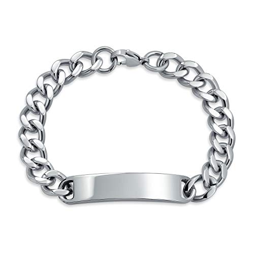 Bling Jewelry SGD-5694-8 Identification Name Plated Curb Cuban Link Chain Id Bracelet cover