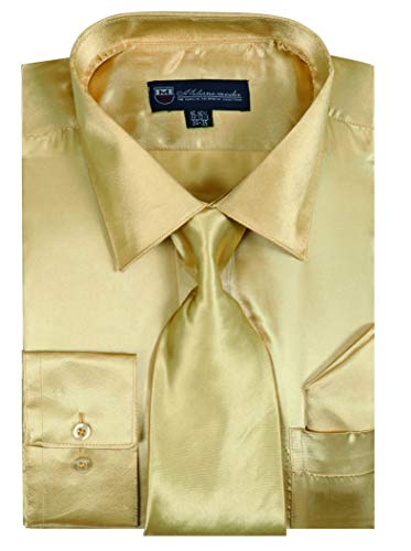 Satin Classic Dress Shirts with Tie & Hankie SG08 , 14 Colors
