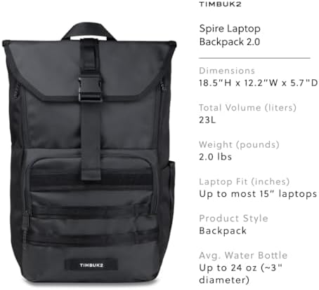 Timbuk2 Spire Laptop Backpack 2.0 - Jet Black : Amazon.sg: Electronics