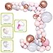 Produktbild YiRAN Ballon Girlande Ballonbogen Kit 5m Lange 173 Stück Macaron Rosa Macaron Grau und Rose Gold Luftballons Set für Mädchen Kinder Baby Geburtstag Party Hintergrund Deko