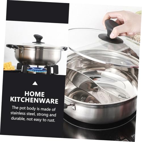 Marmite à double compartiment 30 cm en acier inox 304 compatible induction pour cuisine maison - 5