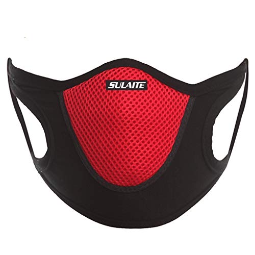 Preisvergleich Produktbild Wiederverwendbare Riding Mask, Staubschutzmaske Winddichtes Atemschutzgerät für nebligen Dunst, Maske Hygienemaske Atemschutzmaske zur Prophylaxe (Rot)