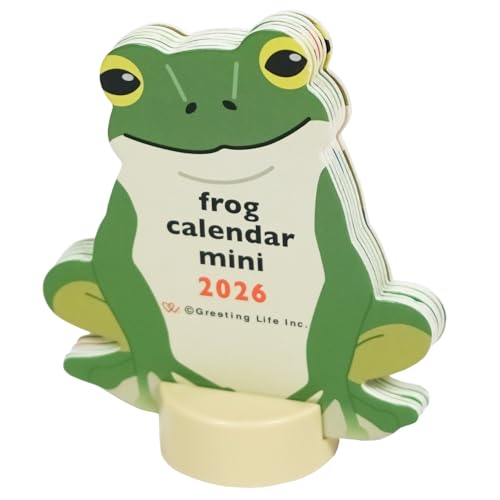 グリーティングライフ 2026年 カレンダー アニマルダイカット ミニ カエル 卓上 C-1708-ET