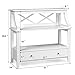 Giantex 3 Tier Console Table with a Large Drawer, Sofa Side Table with Storage Shelves, Entryway Hall Table Furniture, Display Rack Stand for Living Room Study, Easy Assembly (White)