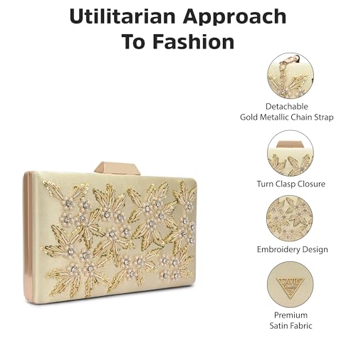 Image of Lavie Signature Women's Ogden Embroyidery Handle Framed Clutch|Ladies Purse |Gift For Women