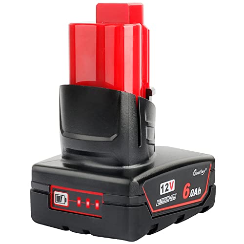Waitley 12V 6.0Ah Batería para Milwaukee M12 Batería 48-11-2411 4...