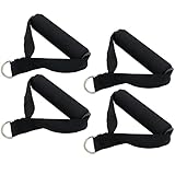 POPETPOP 4 Piezas Entrenamiento de Fuerza empuñadura de Ejercicio Mangos de Bandas de Ejercicio Barras paralelas Correas de Gimnasio Tubos polea maquinas Gym Material Gimnasio Tirador Black