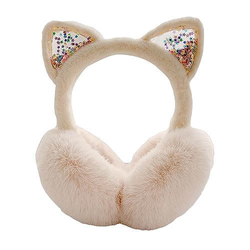 SEDEX - Orejeras para niños, orejeras de invierno para niñas, calentador de orejas esponjosas y adorable, cubiertas de orejas de felpa para niños, térmicas, peludas, cubreorejas para el viento, suaves