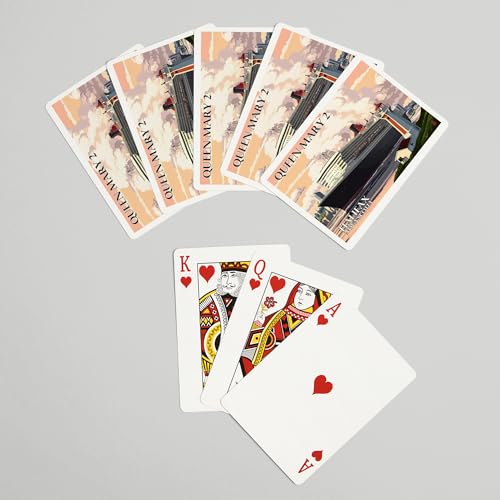 Lantern Press Baraja de Poker Queen Mary 2 52 cartas miniatura 7